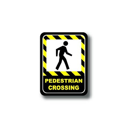 Ergomat 12in x 9in RECTANGLE SIGNS - Pedestrian Crossing DSV-SIGN 108 #0386 -UEN